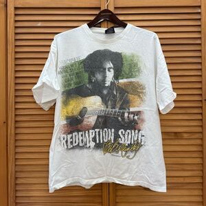 Zion Rootswear White Graphic Tee with Bob Marley Design